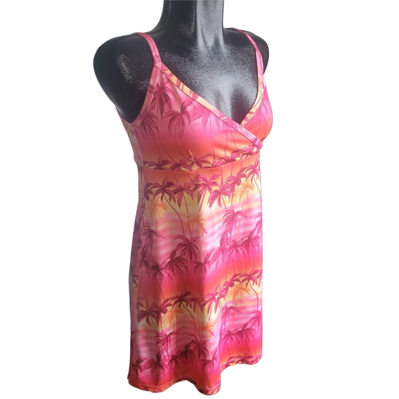 O'Neill Tropical Pink And Orange Dress M - Picture 3 of 7